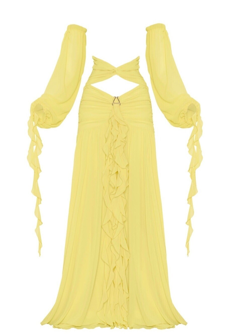 Mauve London NWT The Yellow Set Sleeves Skirt  Festival Resort Wear Medium‎ $278